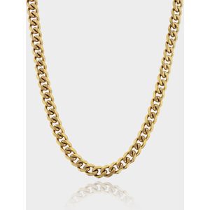 Cuban Ketting 7 mm - Gouden Schakelketting - 60 cm lang - Ketting Heren - Olympus Jewelry