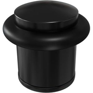 Deurstop voor Doorgangsdeuren - Ø20 mm - Zwart Zamak met Rubberen Demper - Inclusief Bevestigingsaccessoires