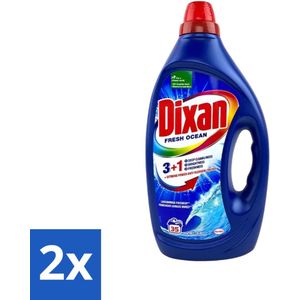 2 x Dixan - Vloeibaar Wasmiddel en Vlekverwijderaar - Gekleurde Was - Fresh Ocean - 35 Wasbeurten - Wasmiddel - Vlekkenverwijderaar - Gekleurde Was - Frisse Geur - Dixan Fresh Ocean