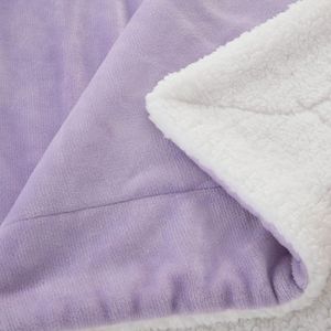 Sherpa Deken, lila, tweezijdige woondeken, knuffeldeken, extra dikke warme bankdeken, van Sherpa, 150 x 200 cm, super fleece deken als bankplaid of woonkamerdeken