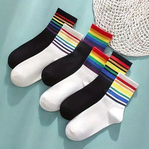 Sara Shop- Sneakers Sokken-Sport Sokken-6 paar sokken -Dikke sokken voor sport- Sokken voor wandelschoenen- Regenboog sokken
