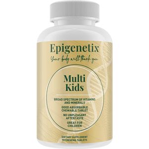 Epigenetix - Multi Kids - 90 kauwbare tabletten - De complete multivitamine voor kinderen, vrij van suikers en kunstmatige toevoegingen, alleen pure voedingsstoffen, ondersteunt groei, immuunsysteem en concentratie