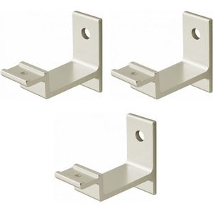 Hermeta leuninghouder 3541-02 - Nieuw Zilver - Aluminium - Keilbout bevestiging - Vlak zadel - 3 stuks