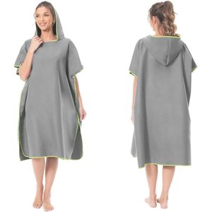 Sneldrogend Surf Poncho en Aankleedhanddoek | Microvezel Strandlaken voor Mannen en Vrouwen | Lichtgewicht Badhanddoek