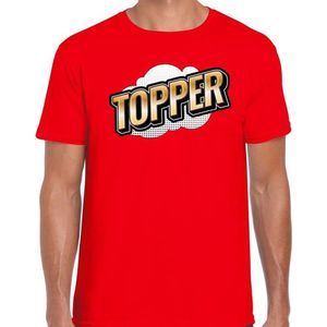 Toppers Fout Topper t-shirt in 3D effect rood voor heren - fout fun tekst shirt / Toppers outfit L