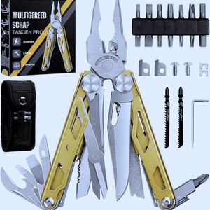 Multifunctionele Roestvrijstalen Tang Met Schaar - Verwisselbare Zagen En Schroevendraaierset – Perfect Cadeau Voor Heren -Verjaardag En Speciale Gelegenheden