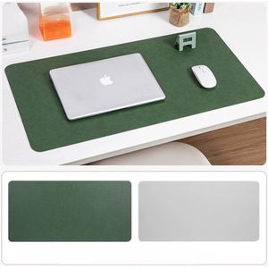 Multifunctionele leren bureau-onderlegger, leren muismat, gladde schrijfmat, antislip bureaubeschermer, waterdichte dubbelzijdige laptop-toetsenbordmat voor kantoor en thuis (70cm*35cm)