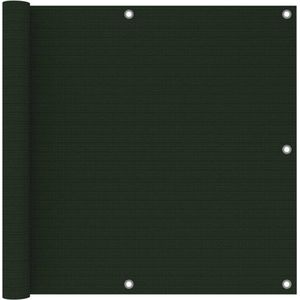 vidaXL - Balkonscherm - 90x400 - cm - HDPE - donkergroen