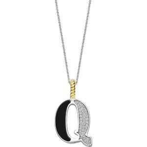 TI SENTO Dames Hanger - 925 zilver - Letter Q - Zwart - 6840BL_Q