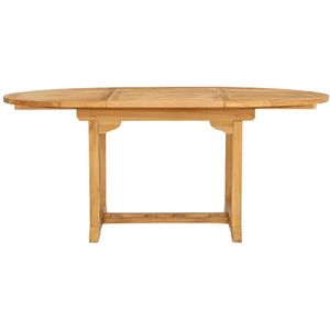 Uitschuifbare Tuintafel Rond van Teakhout - Ronde Tuin Tafel - Tuinmeubel - Tuinmeubelen - 75 x 120/180 x 120 cm