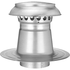 Burgerhout Vent Alu 2000 aluminium dakontluchting dubbelwandig met aluminium kap 400mm Anjo
