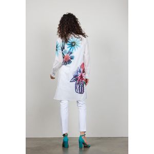 DIDI Dames Tunic Floral in offwhite with floral Medley panel maat 48