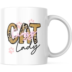Cat Lover Mok met tekst: Crazy cat lady | Katten Liefhebber | Katten Spreuk | Cadeau | Grappige mok | Koffiemok | Koffiebeker | Theemok | Theebeker