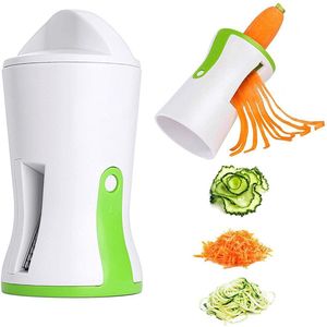 Spiraalsnijder - Groentesnijder - Plantaardige Spiral Slicer - groentenoedels - 3-in-1 Spiraalsnijder - Groen,Wit - kunststof - 7*7*14cm