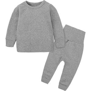 Baby Pyama Set - Nachtkleding Meisjes Jongens - Maat 80 - Grijs - Zacht Katoen
