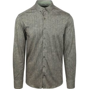 State Of Art Overhemd Jersey Herringbone Groen - Maat 3XL - Heren - Overhemden Casual