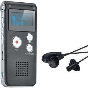 Dicteerapparaat met Spraakherkenning - Audio-opname en Vergaderingen - Draagbare Voicerecorder - Opnameapparaat met Hoge Kwaliteit Geluid - Transcriberen en Notities - USB Oplaadbaar