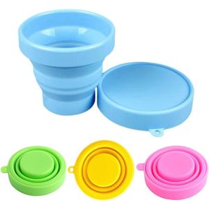 Opvouwbare bekers - Siliconen drinkbekers - Reisbeker voor onderweg - Draagbare waterbeker - Inklapbare beker voor reizen en kamperen - Set van 4 (170 ml)