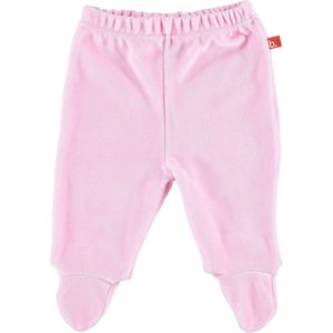 Baby broekje velours met voet roze maat 62