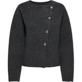 Only Vest Onlmella Life Ls Button Jacket Knt 15365335 Dark Grey Melan/gold Button Dames Maat - XS
