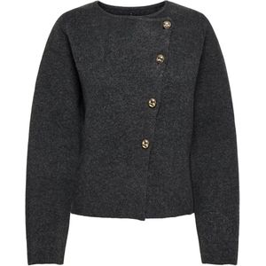 Only Vest Onlmella Life Ls Button Jacket Knt 15365335 Dark Grey Melan/gold Button Dames Maat - XS
