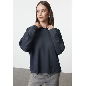 Trendyol TWOAW25SW00058 Volwassenen Vrouwen Sweatshirt - Antraciet - M