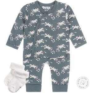 Dirkje Bio Basic SET(3delig) Groene Broek met tijgertjes - Overslag Shirt - 1 paar witte sokjes - Maat 44