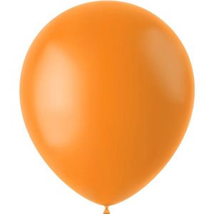 Folat - ballonnen Tangerine Orange Mat 33 cm - 10 stuks - EK voetbal 2024 - EK voetbal versiering - Europees kampioenschap voetbal