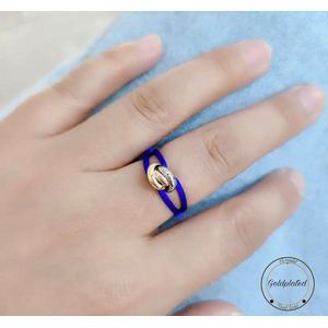 Soraro - Tricolor Ring - Blauw - Goldplated - Ringen