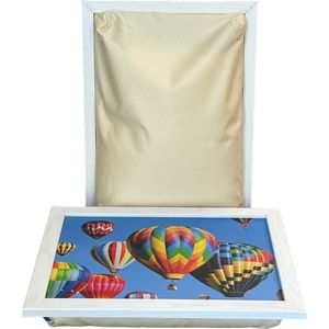 Laptray, Schoottafel, Schootkussen, Laptoptafel, Dienblad met kussen Luchtballon – 43 x 32,5 cm