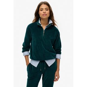 Superdry - Velours Half Zip Sweatshirt - Zwart