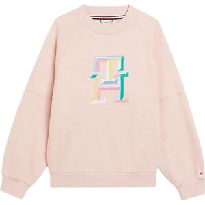 Tommy Hilfiger MULTI COLOR MONOGRAM SWEATSHIRT Meisjes Trui - Pink - Maat 14