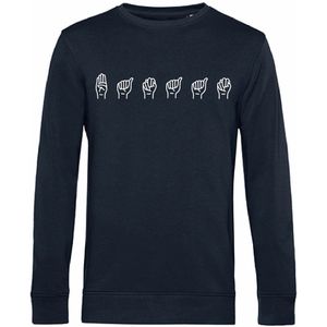 7431 - Sweater - Gebarentaal; Banaan-Blue Navy-XS