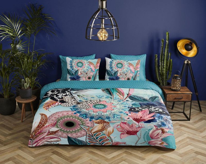 HIP - Maxima Dekbedovertrek - Blauw - 100% Katoen - Inclusief Kussenslopen