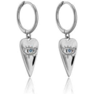 Oorbellen dames - oorringen - 925 zilver plated - eye oorbellen - turquoise - cadeau voor vrouw - Liefs Jade