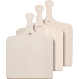 Houten Pizzaschep Set van 3 - Voor Oven of Grill - Ideaal voor Zelfgemaakte Pizza, Taart en Brood