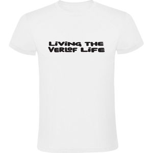 Living the verlof life Heren T-shirt - Zwanger - Zwangerschapverslof - Burn out - Burn-out - Ziektewet - Ziek - Uitkering - Bijstand - Shirt