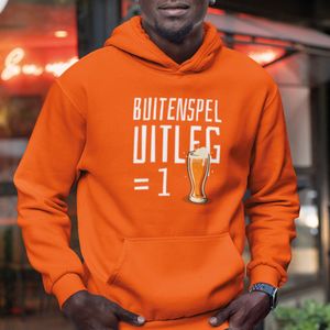 Oranje EK Hoodie Buitenspel Uitleg Is Een Biertje MAAT XXL