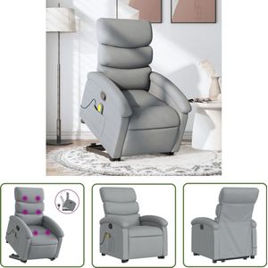 vidaXL Massageruimte - Comfortstoel - Sta-op-massagestoel verstelbaar stof lichtgrijs - Ergonomisch Ontwerp - Elektrisch Bedienbaar - Sta Op Functie