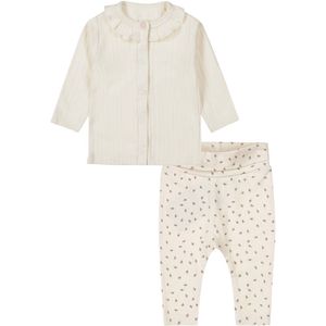 Dirkje - Basic Collection - BIO COTTON - Broek Offwhite met figuurtjes - Blouse shirt Offwhite - Maat 50