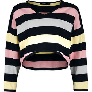 Banned - Nana Striped Gebreide trui - L - Zwart