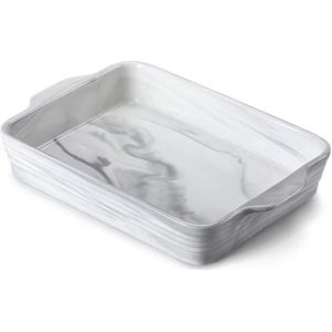 Ornate Ontbijtborden – Rechthoekige schaal – 2000ML – Marmer Look – Lasagne – Braadslede