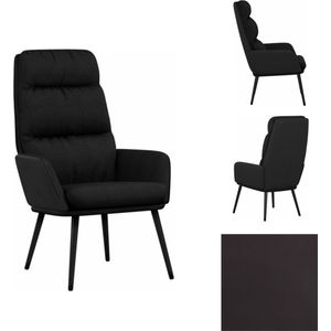vidaXL Relaxstoel - Fauteuil - Zwart - 70 x 77 x 98 cm - Stevig en comfortabel - Fauteuil