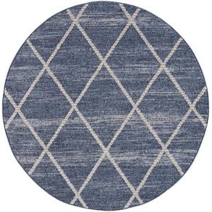 Flycarpets Felta Modern Laagpolig / Geruit Vloerkleed - Blauw - 160x160 cm