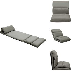 vidaXL Vloerstoel - donkergrijs - 216 x 56 x 9 cm - instelbaar - Chaise longue