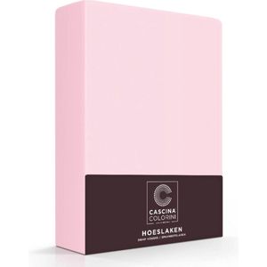 Premium Egyptisch percale katoen hoeslaken roze - 150x200 (tweepersoons extra breed) - meest luxe katoensoort - hogere weefdichtheid en garenfijnheid - perfecte pasvorm