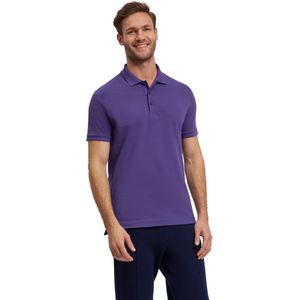 FALKE Basic Polo Shirt Piqué zacht huidvriendelijk katoen polo shirt heren purper - maat S