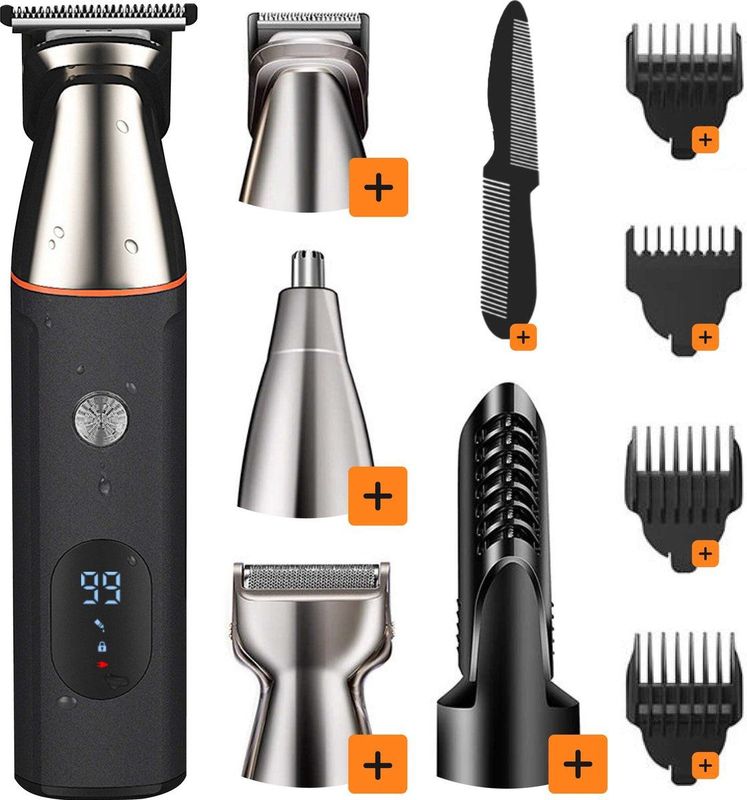 UltraEdge Trimmer voor mannen - 5 in 1 Lichaam & Baard - Incl. hulpstukken - Bodygroomer - Scheer apparaat - Voor lichaam, schaamstreek en gezicht - Skoov