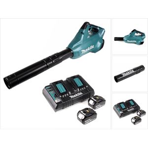 Makita DUB 362 PT accu bladblazer 36V + 2x oplaadbare batterijen 5.0Ah + dubbele lader