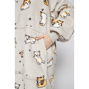 Ibenzoa® Grote, Zachte Fleece Deken met Kangoeroezak - Ultieme Comfort en Warmte